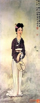Xu Beihong dame chinoise traditionnelle Peinture à l'huile